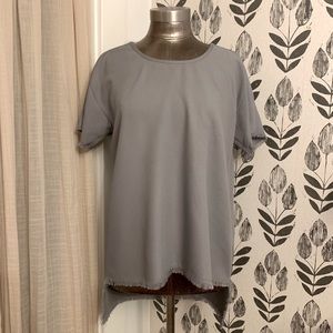 Women’s Soft Surroundings Gray High Low Raw Edge Tunic Size Medium